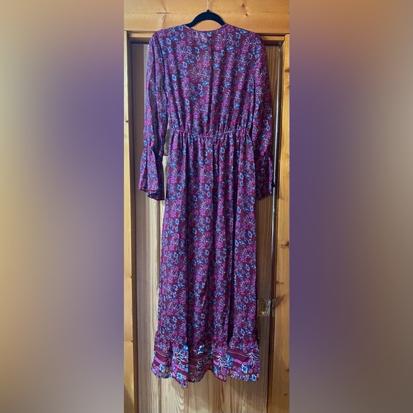 NWT BAND OF GYPSIES BOHO LIGHTWEIGHT LINED TIE WAIST MAXI SIZE LARGE - Picture 3 of 5